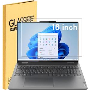 Tempered Glass Screen Protector for Lenovo ideapad 5/5i Pro 16 & Slim 3/5/7 16 & Flex 5 16, Yoga 7i 2-in-1 16, & Gaming 16, Lenovo Thinkpad T16/P16/Z16, & Legion 16, 9H, 16 inch Anti Fingerprint