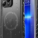 SPORTLINK for iPhone 13 Pro Case Waterproof - Buit in Screen Protector [Compatible with MagSafe][IP68 Underwater][6.6FT Military Dropproof][Dustproof] Full Body Shockproof Case 6.1" Black