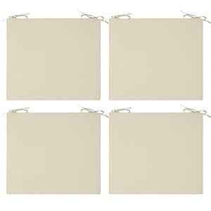 Cozyide Outdoor Chair Cushions, Waterproof Patio Seat Cushions with Adjustable Straps, Square Corner Patio Chair Cushions for Garden, Beige, 18.5x16x3 Inch (Pack of 4)