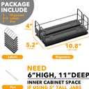 SpaceAid Pull Out Spice Rack Organizer for Cabinet, Heavy Duty Slide Out Seasoning Kitchen Organizer, Cabinet Organizer, with Labels, 5.2" W x10.8 D x4 H, 2 Drawers 1-Tier