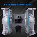 Double Diaphragm Pump Air Operated 1-1/2 inch Inlet/Outlet Pneumatic Waste Oil Transfer Pump for Chemical QBK-40 50 GPM Dual Diaphram Polypropylene Nitrile Rubber by Stainless Steel Iron 100 PSI