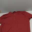 JMIERR Mens Muscle Slim Fit Button Henley Shirts Summer Crewneck Short Sleeve Longline Fitted T-Shirt Gym Workout Athletic Tees Shirt for Men, Large, Red