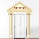 3PCS Greek Party Porch Banner Roman Pillar Door Decoration Ancient Greek-Column Sign Photo Backdrop Hanging Supplies for Wedding Birthday Medieval Renaissance Photos Booth Home Indoor Outdoor Decor