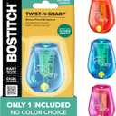 Bostitch Office Pencil Sharpener, Manual, One Assorted Color, Twist-n-Sharp, Kids, Boys, Girls, Colored Pencils, 1 Pack