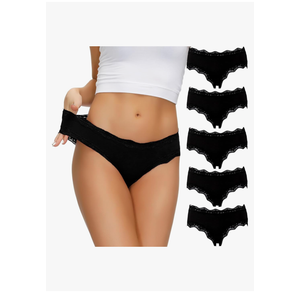LYYTHAVON Women’s Underwear Soft Breathable Cotton Brief Ladies Panties 5-Pack, Size M