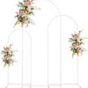 Wokceer Wedding Arch Stand Set of 3 6FT, 5FT, 4FT White Metal Arch Stand for Wedding Ceremony Birthday Party Baby Shower Garden Arch Decoration
