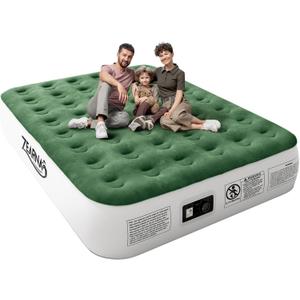 Air Mattress Queen with Built in Pump - Upgraded Blow Up Bed, 2 Mins Quick Self Inflatable, 13"/650lbs Max, All Night No Lost Air, Strong Support, for Camping,Home,Guests,Portable Travel (13" Queen)