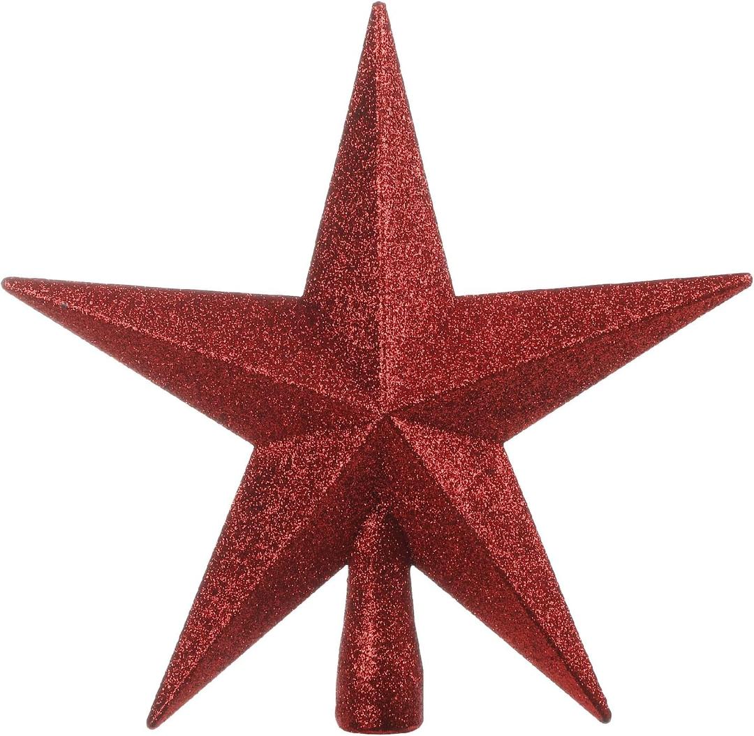 Mr. Pen- Glitter Star Tree Topper, 8-Inch, Red Star Christmas Tree Topper Star, Christmas Tree Star Topper