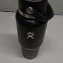 Hydro Flask Travel Water Bottle - Insulated Stainless Steel - Wide Straw Lid, Non Spill, Leakproof in 32 Oz Black