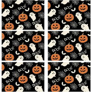 XCHI Boo Spooky Ghost Pumpkin Halloween Table Runner Burlap Table Decoration for Home Kitchen Dining Dinner Indoor Holiday Farmhouse Decor 13x48 Inch