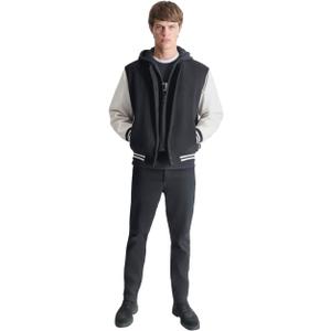 DKNY Men's Water Resistant Hooded Fashion Bomber Jacket (Black, XXL)