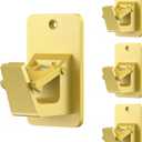 Adhesive No Drill Curtain Rod Brackets - Heavy Duty 30LB Holders for Bathroom Bedroom Kitchen, Universal Damage-Free Window Rod Hooks with Nail-Free Installation (4PC Gold)