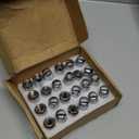 Orion Motor Tech 24-Piece 1/2-20 Lug Nuts Chrome with Hex Tuner, 1.4 inches Length with Cone Seat, Compatible with Jeep Grand Cherokee Wrangler Liberty, Ford Explorer Ranger Mustang, Dodge Dakota Dura (Silver)