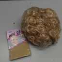 TISHINING Short Blonde Curly Wigs for White Women with Bangs Full Bouncy Curly Mixed Blonde Synthetic Short Hair Wigs for Women Natural Looking Heat Hair Replacemnet Wig