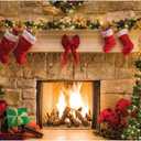 WOLADA Christmas Fireplace Backdrop Christmas Backdrops for Photography Holiday Backdrops for Photoshoot 10x8FT 11209