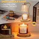 Candle Warmer Lamp with Timer, Dimmable & Height Adjustable,Modern Home Decor,Flameless Wax Warmer for Jar Candles, Light Wood,Includes 2 Bulbs, Gift for Women & Mom