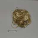 CJL HAIR 2PCs Small Cute Messy Bun Hair Piece for Thin Hair Women Mini Synthetic Curly Bun Scrunchies Updo Hairpieces Dirty Blonde