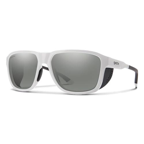 SMITH Embark Sunglasses – Performance Sports Sunglasses with Removable Side Shields for Skiing, Snowboarding & More – For Men & Women – White + Platinum ChromaPop Polarized Mirror Lens