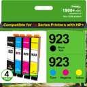 Compatible Ink Cartridges Replacement for HP 923 Ink Cartridges, (Without Chip) 4-Pack Black Cyan Magenta Yellow, Work for OfficeJet Pro 8120e 8125e 8130e 8135e 8138e 8139e Printers