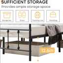 Twin Bed Frame-Classic Metal Platform Bed Frame Mattress Foundation with Victorian Style Iron-Art Headboard/Footboard/Storage Space/No Box Spring Needed/Black