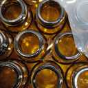 BIGLEE 100PCS 15ML Amber Small Glass Vials with Screw Caps