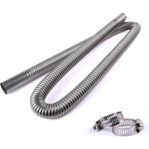 FizLig Stainless Steel Exhaust Pipe - 78.7" Flexible Diesel Exhaust Extension for Trucks/Generators, Anti-Corrosion Pipe with Clamp Kit, Compatible with Parking Heaters & Fuel Tank Vent Systems (200 CM)