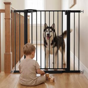 Mumeasy 36" Extra Tall Baby Gate for Stairs, 29.7-43" Auto Close Dog Gate