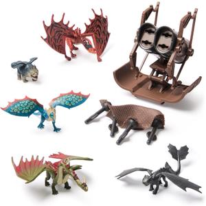 Dreamworks Dragons, 5-Pack Dragon Catcher Set with Hiccups Mangler Net Launcher, Kids Toys for Boys & Girls Ages 4 and up