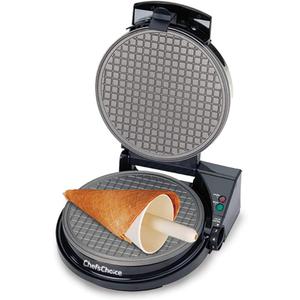 Chef'sChoice Ice Cream Cone Maker WaffleCone Express With Nonstick Heating Plates Instant Heat Recovery Creates Delicious Homemade Sugar and Waffle Cones Easy to Clean, 1050-Watts, Silver