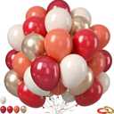 Red White Sand Balloon, 50PCS 12 Inches Ruby Red Retro Latex Beige Balloons Metallic Champagne Gold for Baby Shower Birthday Wedding Engagements Graduation Party Decoration