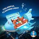 Toy Airplane for Kids - Toddler Toys Bump and Go Action Air Plane with LED Flashing Lights & Sounds, Birthday Easter Gifts for Boys Girls Ages 3-8 Year Olds (Pink)