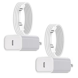 iPhone 16 15 Charger Fast Charging, 2Pack 20W Apple USB C Fast Charger Wall Adapter Blocks & 2Pack Fast Charging Cable Cord for iPhone 16 Pro Max/16e/15 Pro/15 Plus,iPad Air/Pro,AirPods