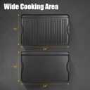 AJinTeby 2-in-1 Reversible 16 x 24 Pre-Seasoned Cast Iron Cooking Griddle for Gas Stove/Charcoal/Electric/Propane/Gas Grill, Flat Griddle Top Plate for Camping Tailgating
