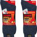 Polar Extreme Thermal Hiking Socks Cushioned, Insulated, Warm para Boots, Men & Women, One Size Fits Most 6-12, 2-Pack