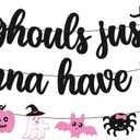 Ghouls Just Wanna Have Fun Banner Halloween Bachelorette Decorations Girls Night Witches Halloween Pumpkin Ghost Bats Spider Bachelorette Birthday Party Supplies