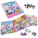 Puzzles for Girls 5-8 Princess Themes(Castle/Ball/Elf, 3 * 42PCS) Large Size Magnetic Puzzles for Girls 5-6 Travel Activities for Kids, Birthday Presents for Girl 5 6 7 8 Years Old