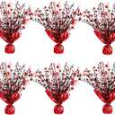 6 Pack Metallic Foil Spray Centerpiece Stars for Wedding, Birthday, Anniversary, Christmas Table Decor, Holiday Festival Baby Shower Graduation Mantle Party Decorations (Red&Black)