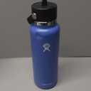 Hydro Flask Water Bottle - Insulated Stainless Steel - Wide Straw Lid, Non Spill, Leakproof in 40 Oz Cascade Blue