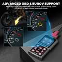 OBD2 Motorcycle Diagnostic Tool with Euro-5 Cable, Motorcycle Fault Code Reader and Scanner, Compatible with Yamaha 2/3/4-Pin, Kawasaki 4-6-Pin, Honda 4-Pin, and OBDII Motorcycles