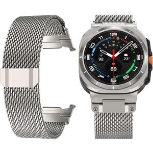 KADES Magnetic Milanese Loop Strap for Galaxy Watch 8 40mm 44mm/ Watch 8 Classic 46mm Watch Ultra/Ultra (2025) 47mm, Stainless Steel Mesh with Strong Magnet Clasp for Galaxy Watch 2025 (Titanium)