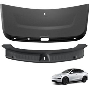 LUCKEASY 2PCS Trunk Tailgate Mat & Rear Bumper Guard for Tesla Model Y Juniper 2025 2026 Standard & Premium & Performance Rear Door Pad & Trunk Bumper Guard Sill Cover TPE Accessories Black
