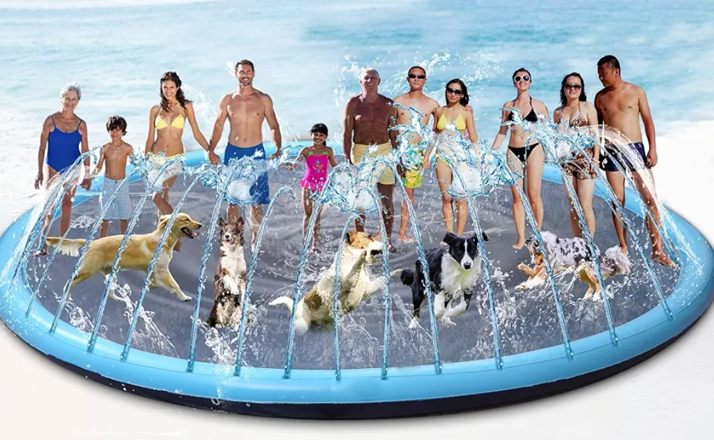 21 ft Giant Inflatable Splash Pad Extra Large 252" 2025 Update Non Slip Pad for Adults Large Dogs Pets Giant Thicken Sprinkler Pool Summer Outdoor Fun Backyard Fountain Play Mat (Classic Style)