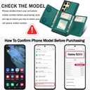 for Samsung Galaxy S23 Ultra Wallet Case, 2-in-1 Detachable Magnetic Wallet Case, Card Holder RFID Blocking, Fashionable Faux Leather Card Slot & Folding Design (Green)
