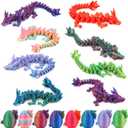 8 Pcs 3D Printed Dragon Eggs, Crystal Animals Dinosaur Egg Fidget Toys Stocking Stuffers for Teen Boys Kids Toddler Bulk Gifts for Girls 4-12 Years Mini Animals Figurines for Easter Decorations
