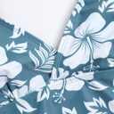 ZAFUL Women's Spaghetti Strap Tankini Swimsuits V Neck Tummy Control Tie Side Thong Bikini Swimsuits 2 Piece Bathing Suits (Large, 7-blue)