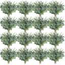 Tigeen 300 Pcs 2 Kinds Mixed Bulk Artificial Silver Dollar Eucalyptus Leaves Stems Greenery Fake Plant Branches for Wedding Bridal Bouquets DIY Home Decor (Green)
