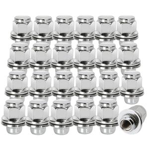 M12x1.25 Lug Nuts with Mag Flat Seat 22pcs 13/16" 21mm Hex 1.46x1.18 Chrome Compatible with Frontier NP300 Titan (Non XD)