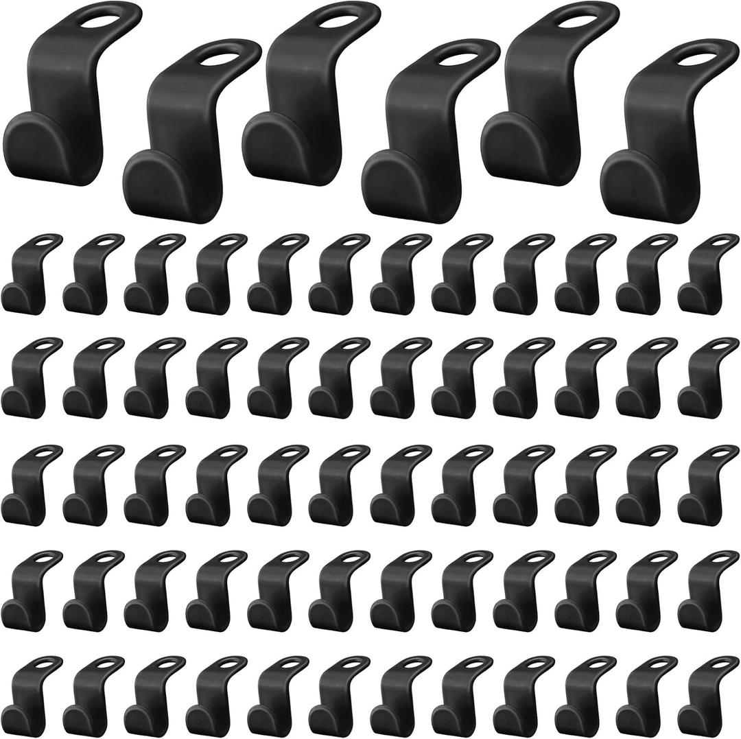 Fumete 300 Pcs Clothes Hanger Connector Hooks Extender Clips Heavy Duty Cascading Plastic Hanger Hooks Space Saver for Closet Space Saving Connection Coat Organizer(Black)