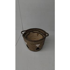 Nesting Woven Baskets With Handles, Set Of 3