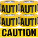 Oleitodh Yellow Caution Tape 4 Pack, 3inch x 1000 ft, Halloween Decoration Party Tape Bulk, Waterproof Construction Warning Safety Tape for Danger/Hazardous Area, Barricade Harzard Tapes